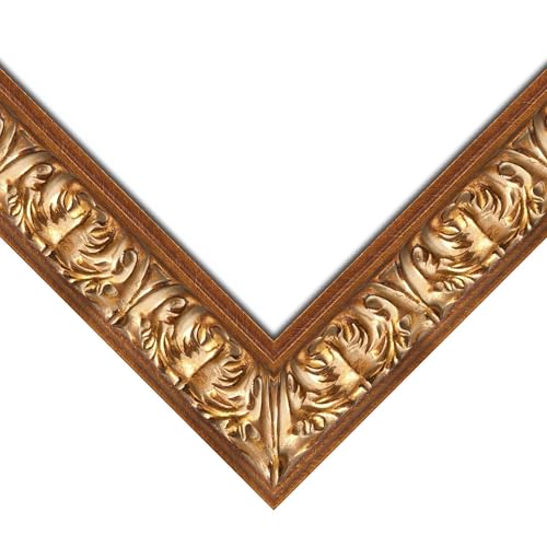CountryArtHouse Picture Frame Moulding (Wood) 100ft Bundle - Ornate Antique Gold Finish - 3.5