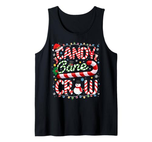 Candy Cane Crew Christmas Pajamas Adult Men Women Kids Tank Top