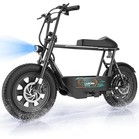 Caroma Peak 819W Electric Scooter with Seat, 16" Fat Tire Electric Scooter for Adults & Teens, 25 Miles Ranges 20MPH Max Speed, Electric Motorcycle for Commuting with Basket Cover