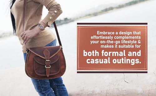 Women Vintage Style Genuine Brown Leather Crossbody Satchel Bag Handmade Purse3