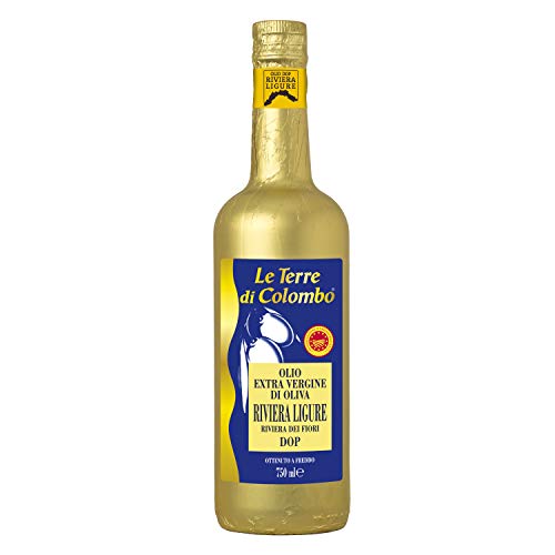 Le Terre di Colombo - DOP Riviera Ligure - Olio Extravergine d'oliva - Bottiglia Dorata - 0.75 litri