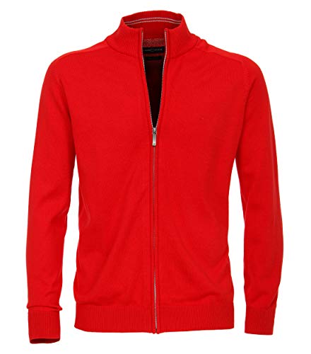 CASAMODA Herren Strickjacke unifarben 004450 Aufgesticktes Logo, Grau - Uni (713), XL