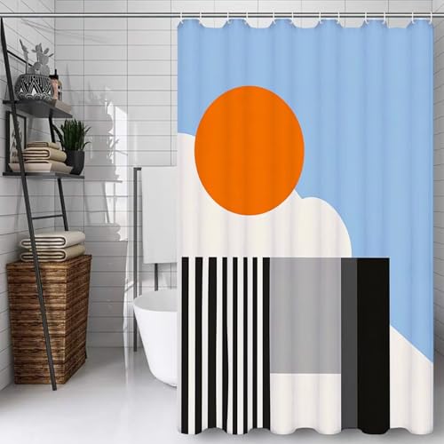 Rideau de douche moderne imperméable anti moisissure géométrie y596l - 3