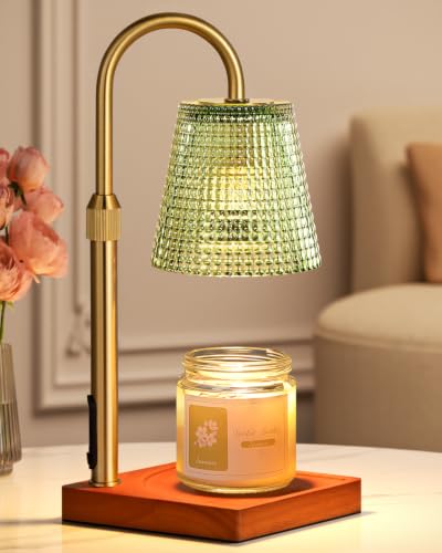 Image of Green Candle Warmer Lamp with Timer, House Warming Gifts New Home Decor