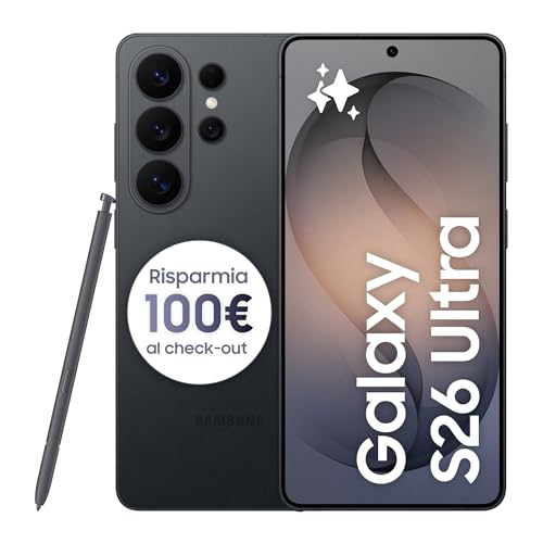 Samsung Galaxy S26 Ultra Smartphone AI, 512GB, 3 anni di Garanzia, Privacy Display Integrato, Processore Potente, Assistente Foto, Camera 200 MP, 5000 mAh, Black [Versione italiana]