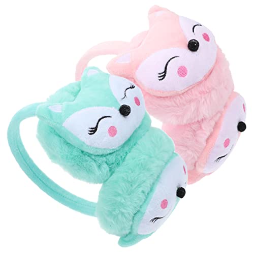 2pcs Rabbit Fur Ear Warmers for Boys and Girls Earmuffs for Girls Windproof Ear Covers Winter