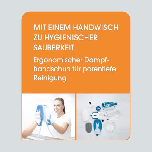 Livington SteamTouch - ergonomischer Handdampfreiniger - Dampfreiniger Handgerät gegen Schmutz, Gerüche, Keime, Bakterien - Reinigung für Küche, Bad, Polster - Steam Cleaner für hygienische Sauberkeit