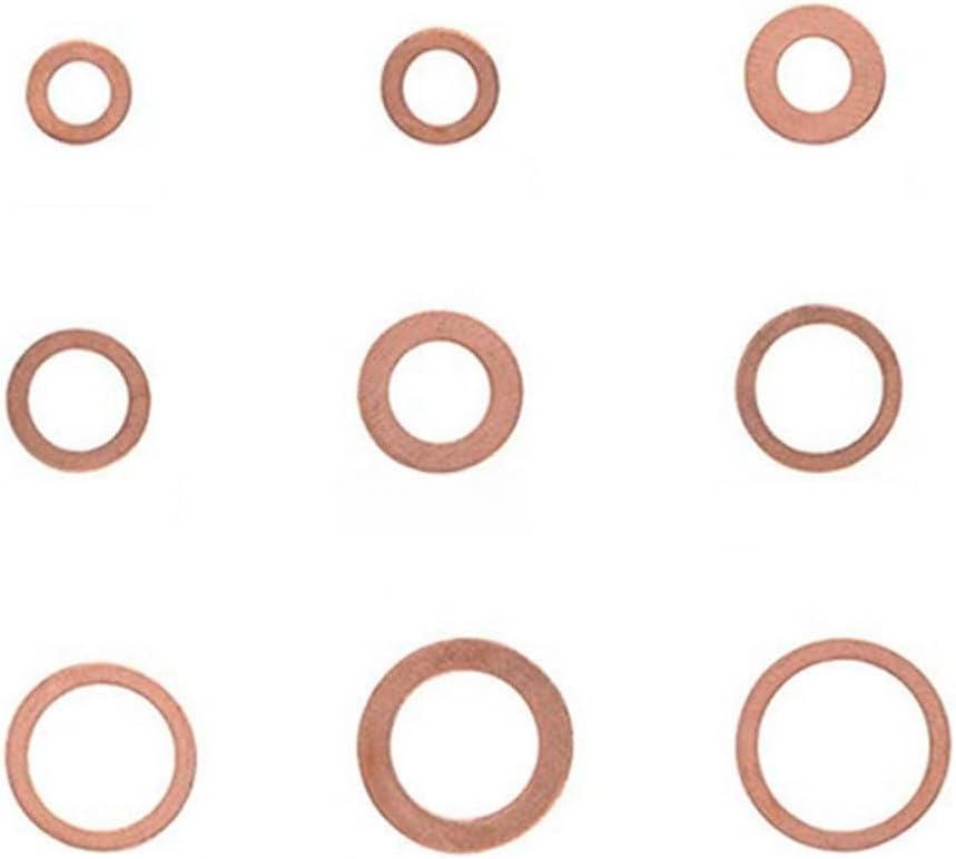 Copper Washer Gasket Set Flat Ring Seal Assortment Kit With Box For Sump For Automobiles Electrical Appliances Fuel Marine New