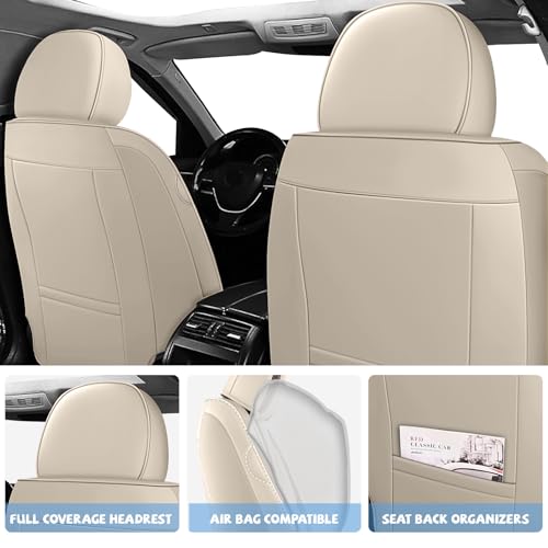Image of ILMO Seat Covers for Chevy Silverado 1500 2007-2026 (Beige&Brown,Full Set)