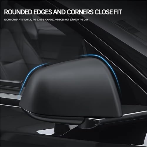 Cache rétroviseur Tesla Model Y 3 coque protection abs noir - 4