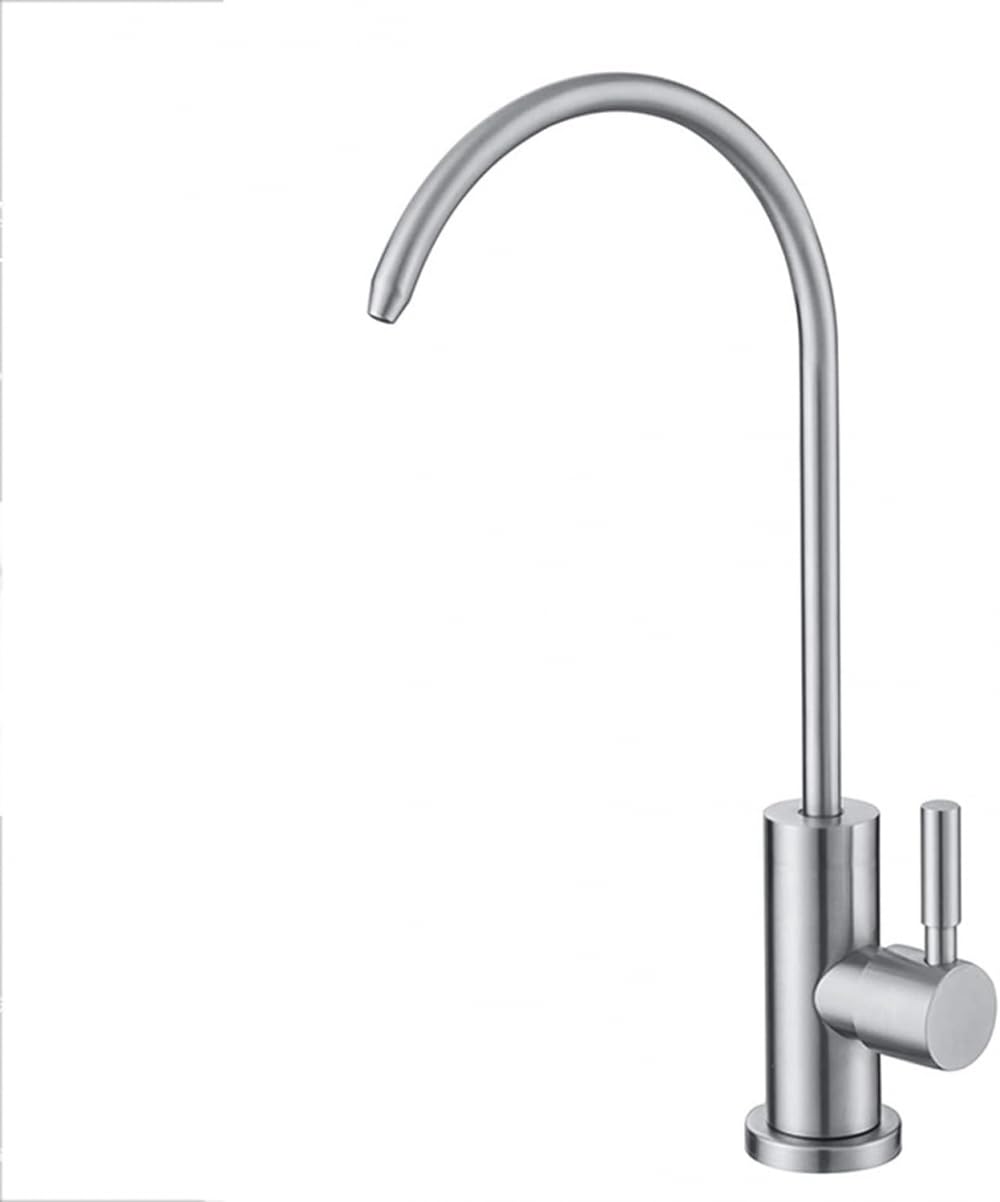 Robinet d'eau potable cuisine en acier inoxydable gris brossé