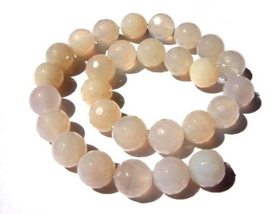 Agate rose 14mm perles rondes facettées en pierre naturelle pour création de bijoux DIY