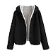 ZAFUL Cappotto con Cappuccio da Donna Invernale Teddy Reversibile Cardigan con Cappuccio Hooded Felpa Outwear (S, Notte)