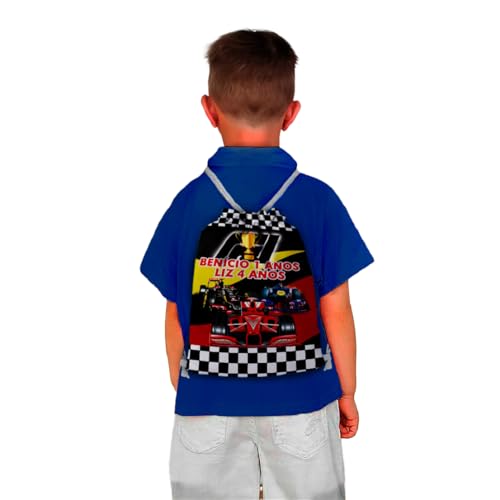 Mochilinha Bag Infantil Personalizado com Nome e Idade Formula 1 Corrida (Mochilinha 20x30, Unidades, 1)