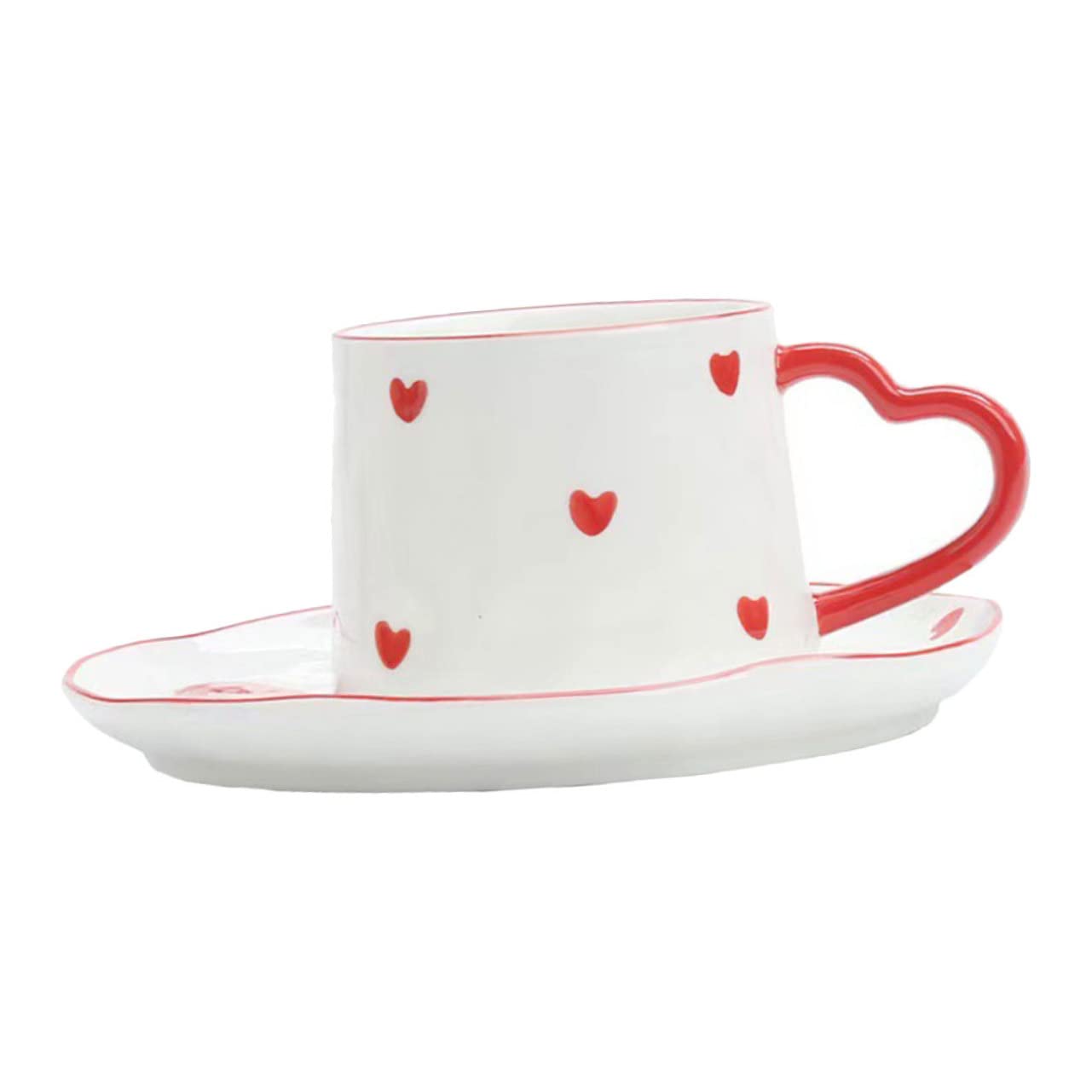 Mug à Cappuccino avec Soucoupe en Céramique pour Café Thé et Boisson Chaude