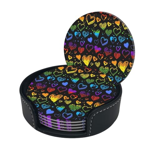 LGBT Gay Pride Coasters with Holder (6 Pcs)