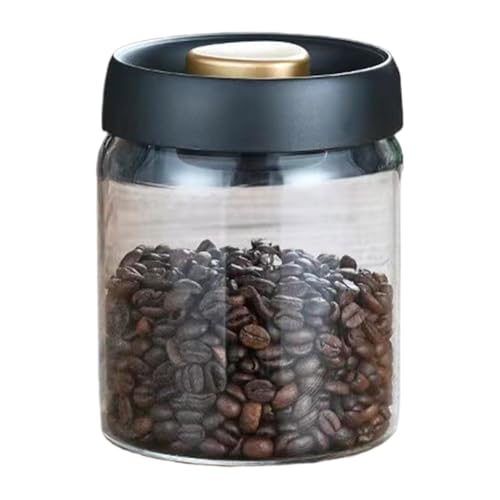 Contenedor de almacenamiento para granos de café, recipiente de vidrio hermético, latas de vacío selladas, vidrio transparente, recipiente para café, recipiente de almacenamiento de alimentos