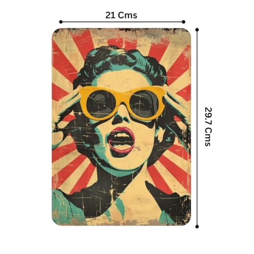 Image of Zesta Bathroom Decor Items Washroom Decor Tin Sign | Aesthetic Posters Wall Poster for Bedroom | Magnetic Cafe Decoration Items /Restaurant Decorations Items | Quirky Home Decor Bar Accent (Abstract)