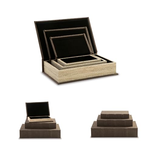 Signature Design by Ashley Decorative Boxes with Lids, Brown, Set of 3 - image 2
