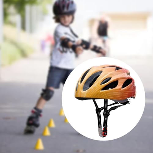 Pegciuho Capacete de Proteção Infantil Capacete de Bicicleta Leve E Moderno, Amarelo Laranja