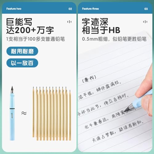 Lápiz Graphene Inkless para dibujo y boceto HB miniatura 6