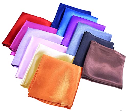 12 Set Mixed Designs Small Square Satin Womens Neck Head Scarf Scarves Bundle4