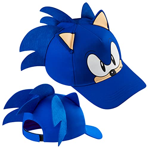 Sonic The Hedgehog 3D Baseball Cap for Boys - Summer Holiday Accessories, Blue One Size Adjustable Strap Hat, Lightweight Breathable Sun Hat, Gamer Gifts