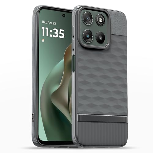 Image of Pikkme Back Cover for Motorola Moto G67 Power 5G / G57 Power 5G Camera Protection 3D Hexa Cube Design Silicone Protective Bumper Case (Grey)