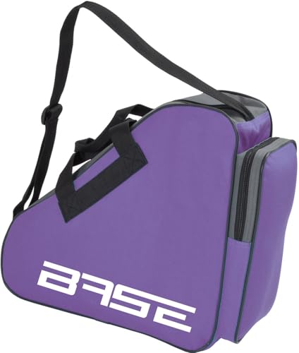 BASE - Bolsa para Patines de Hielo con Asas I Bolsa de Hockey sobre Hielo con Cremallera y prácticos Compartimentos I Incluye Correa Ajustable, Color Lila