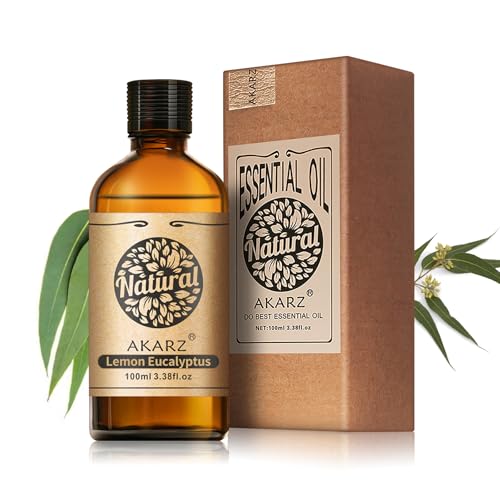 AKARZ 100ml Aceite esencial de Eucalipto Limón - Aceite esencial puro para difusores, luces aromáticas y aromas ambientales