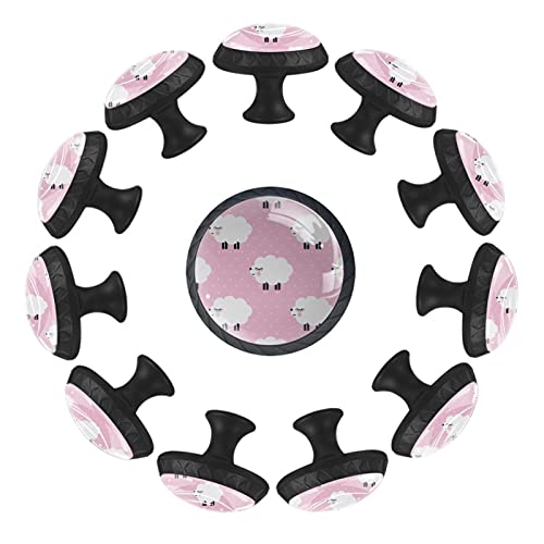 Boutons de tiroir mouton rose pour décorer une table à langer de crèche - 2