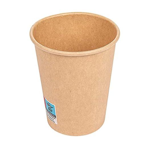 García de Pou - 50 unidades - Vasos Bebidas Calientes 1 Pared 180 Ml 260 + 18 Pe G/M2 Ø7,2/5,3X7,8 Cm Marrón Cartoncillo