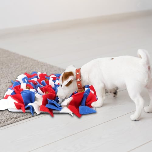 Amexo Schnüffelteppich für Hunde, Hundespielzeug Intelligenz Intelligenzspielzeug Riechen Trainieren Waschbar Futtermatte Trainingsmatte Schnüffeldecke für Alle Hunderassen (13.78''×13.78'')
