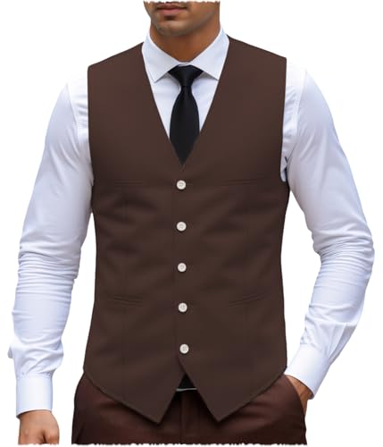 Linen Men's Vest Business Beach Wedding Waistcoat Summer Casual Western Dress Suit Linen Vest