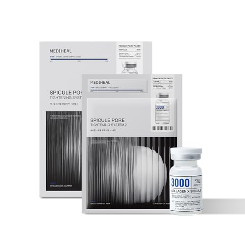 Image of Mediheal Collagen Spicule 3000ppm Intensive Serum - Micro Needle Serum for Pore Care, Soothing & Skin Texture Improvement, 2-Step,Collagen Spicule Ampoule and Gel Mask Set,Skin Booster,10pcs