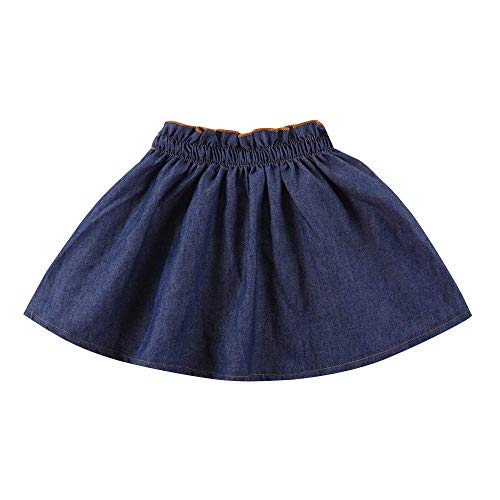 Toddler Baby Girl Red Plaid Outfits Ruffled Sleeve Crop Top Shirts with Bowknot+ Denim Skirt Dress Clothes Set 7