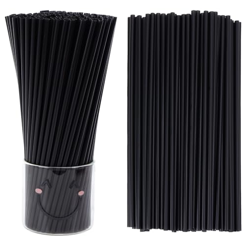 Image of 250pcs Plastic Straws Disposable, 10.3 Inches Drinking Straws, Extra Long Straws for 30oz Tumblers, Protein Shakers, Milkshakes & Iced Coffee, Black
