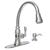 Glacier Bay Pavilion Single-Handle Pull-Down Sprayer Kitchen Faucet with Soap Dispenser in Chrome