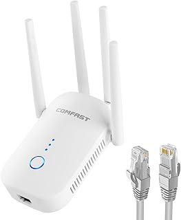 WiFi Extender, Dual Band (5GHz / 2.4GHz) WiFi Repeater 1200Mbps, WiFi Extenders Signal Booster for Home, Four Powerful Antennas Deliver Rapid, Internet Amplifier WiFi Repeater