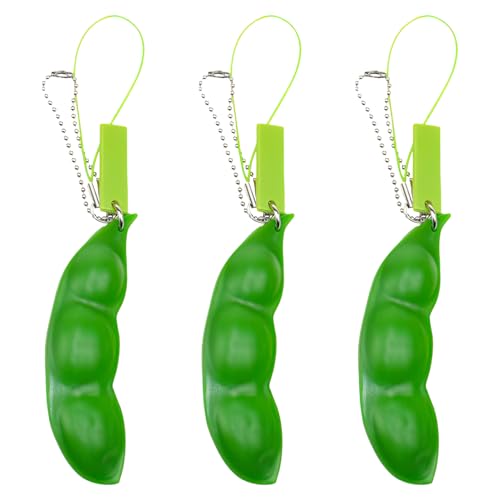 Squeeze Beans Keychain, 3Pcs Fidget Toys, Creative Boredom Fidget Keyring, Fidget Keychain for Mobile Phone Chain Bag Charm to Help Relieve Stress Suitable for the Adults Children Squeeze Beans Keychain, 3Pcs Fidget Toys, Creative Boredom Fidget Keyring, Fidget Keychain for Mobile Phone Chain Bag Charm to Help Relieve Stress Suitable for the Adults Children