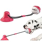 Dog Chew Toys,Food Dispensing Ball with Suction Cup and Rope Cup for Puppy Dogs,Dog Training Treats