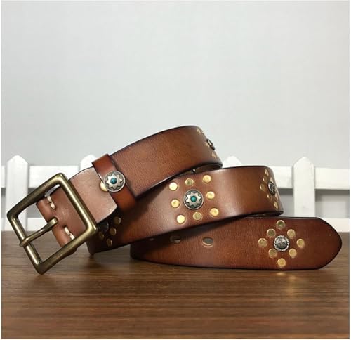 Sress belts Studded Vintage Cowboy Biker Punk Hip Hop Belt with Stainless Steel Pin Buckle Casual Belts3