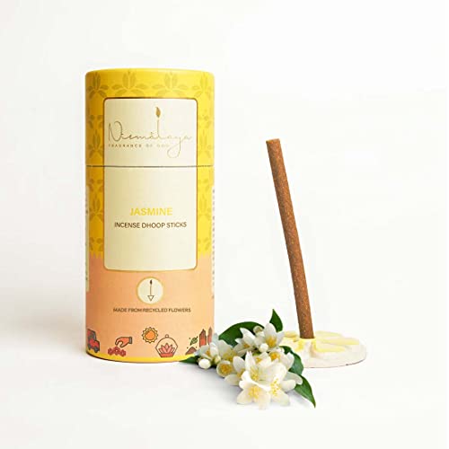 Nirmalaya Premium Luxury Natural Jasmine Dhoop Sticks | Bamboo Less & Charcoal Free | Pack of 40 Sticks, 180g | Ideal for Home, Office, Yoga, Meditation & Aromatherapy