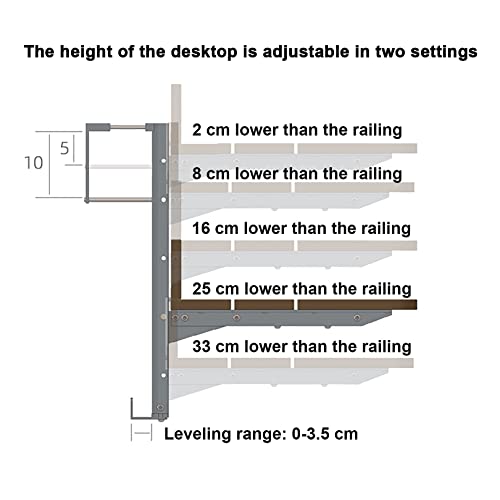 Lidengdeng Klapptisch Balkongeländer, Balkon Klapptisch, Balkon Tisch Aufklappbar Hängend, Balkon Tisch Hängend Klappbar… – Bild 4