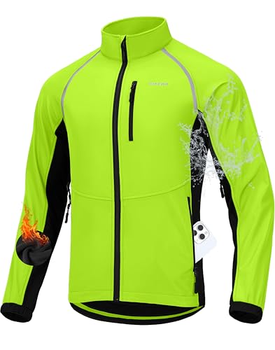 Men's Winter Cycling Jackets Thermal Warm Water Resistant Bike Running Windproof...