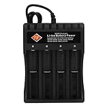 Entatial Battery Charger for Li‑ion, Black ABS 4 Slot Battery Charger for Wireless Mouse for...