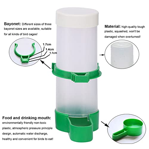 Jicyor 3 Stück Wasserspender utomatischer Trinkflaschen Vögel Kunststoff Clip Futternad Aufhängen Im Vogelkäfig für Pet Bird Parrot Pigeon Feeding Automatisches Trinkwasser