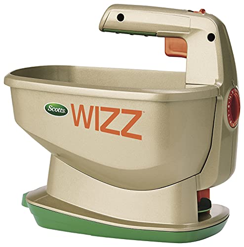 Image of Scotts Wizz Hand-Held Spreader with EdgeGuard Technology - Apply Grass Seed, Fertilizer or Weed Control Products, Battery Powered, Holds up to 2,500 sq ft of Scotts Lawn Products