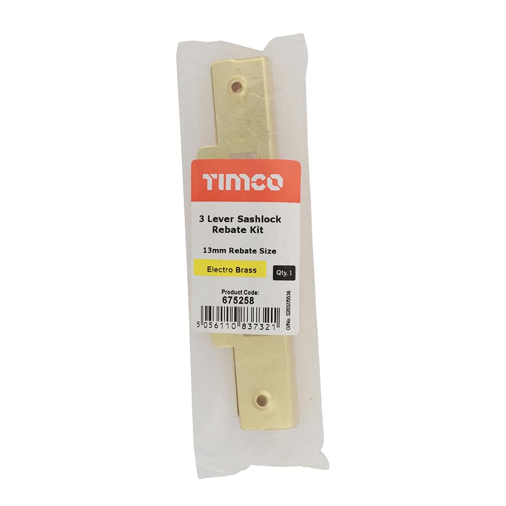 Timco - 3 Lever Sashlock Rebate Kit - Electro Brass (Size 13mm - 1 Each) - Image 2