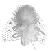 Coolr Fascinator Hair Clip Feather Wedding Headwear Bridal Headpiece for Women (White)